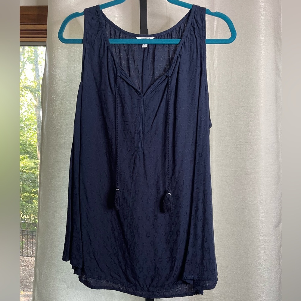 Sonoma Navy Textured Blouse